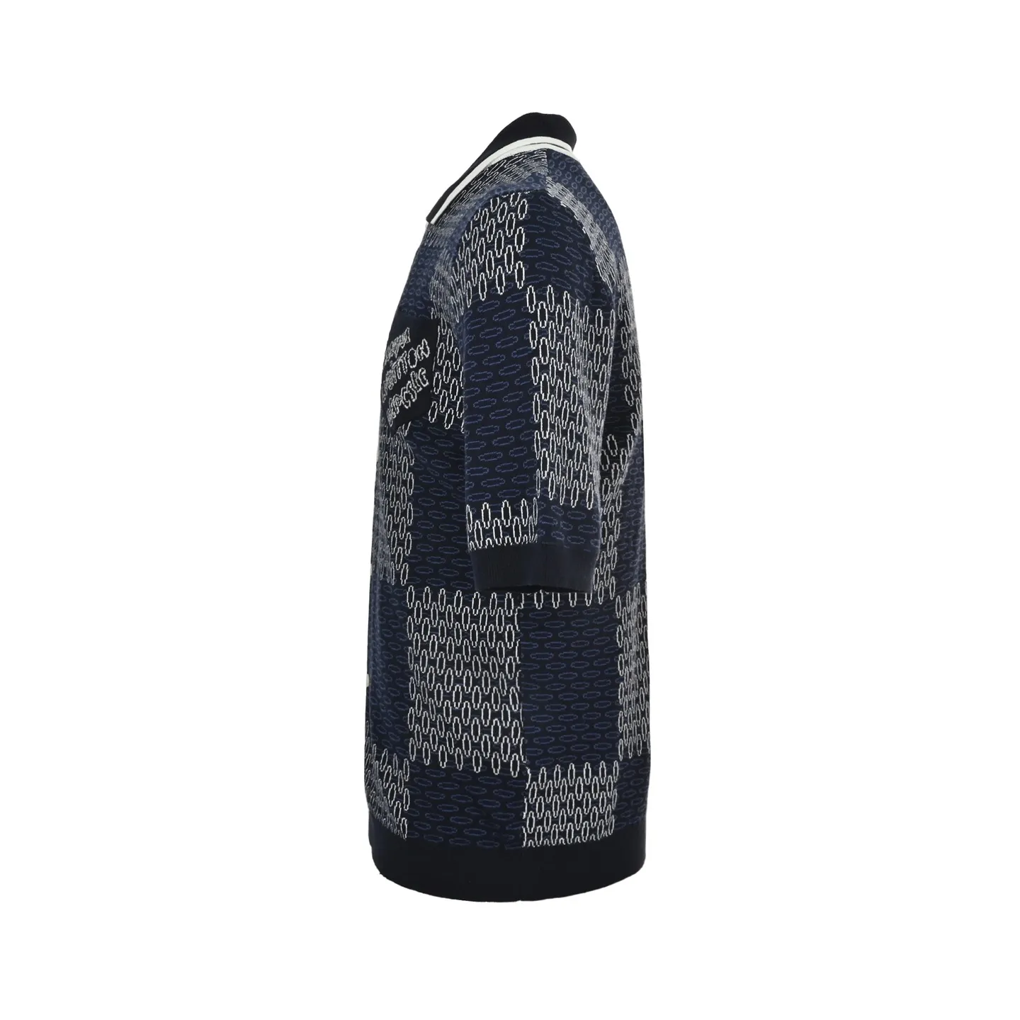 Louis Vuitton/Louis Vuitton 26ss checkerboard jacquard knitted cardigan short sleeves